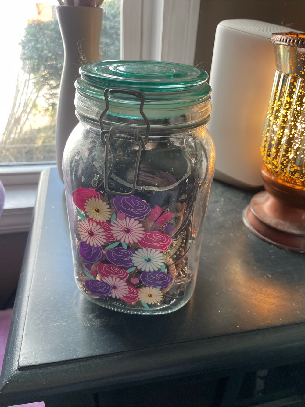 Cute jar of random jewelry